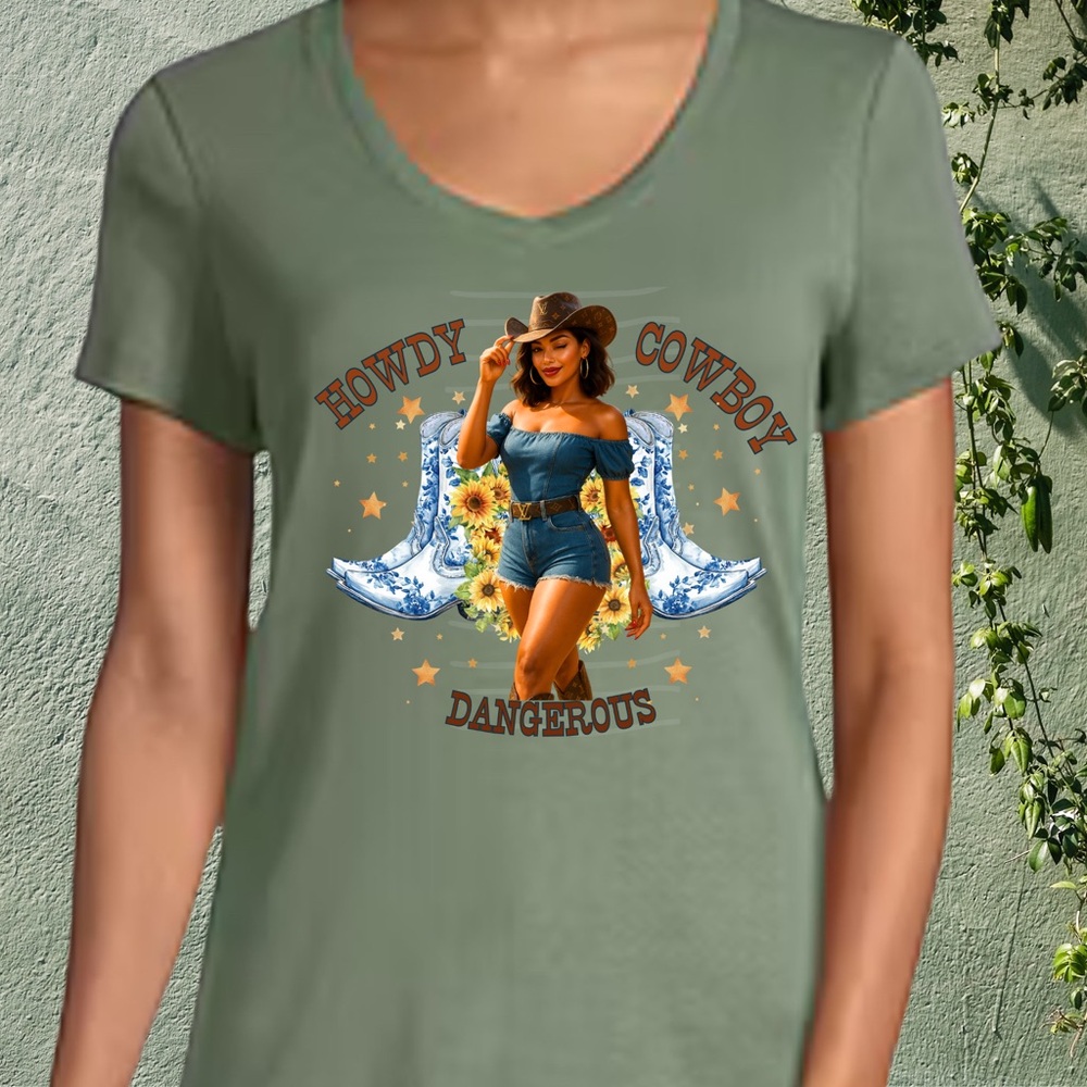 St. John's Bay Howdy Green Cowboy Graphic Tee - Short Sleeve